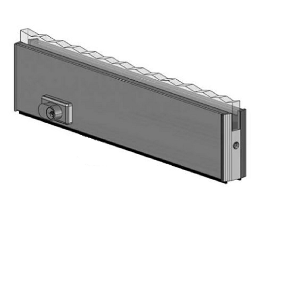Bottom Sliding Rail - Locking - Satin Silver Anodized